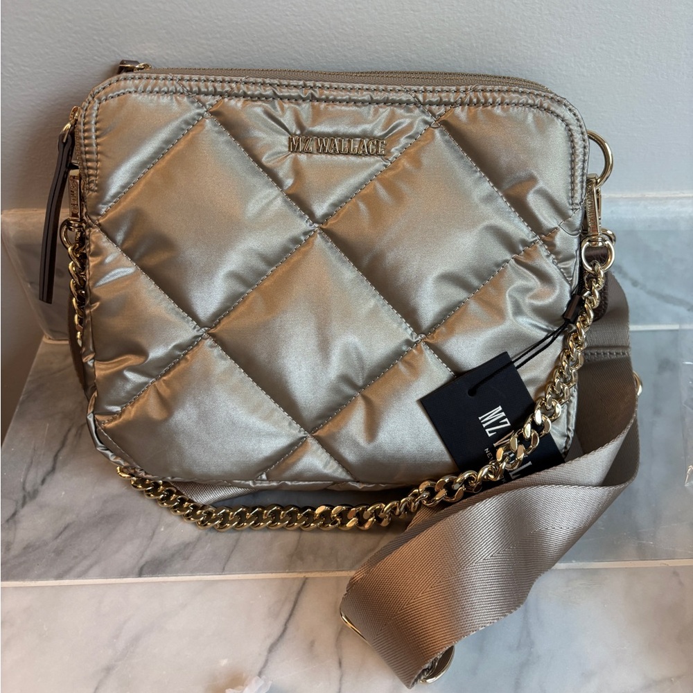 MZ Wallace Quilted Madison Crossbody in Quartz Pearl